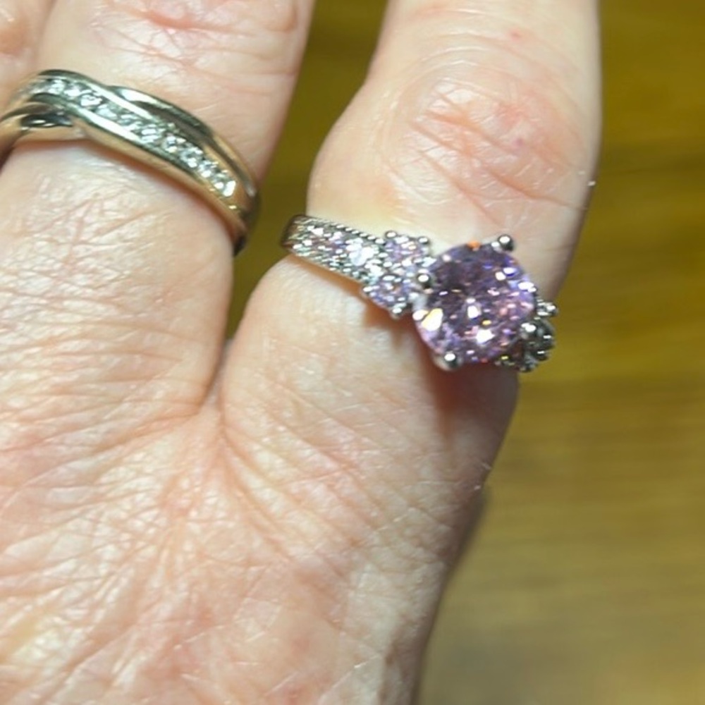 3/$25 18k Plated Pink Diamond Ring - Picture 3 of 9